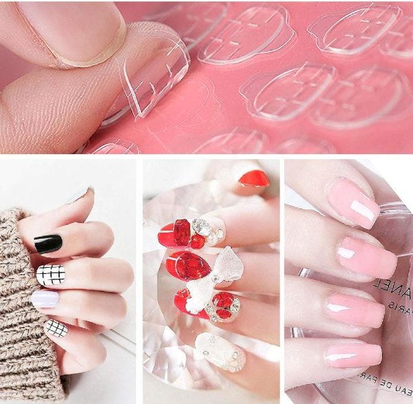 10 Pcs Fake Nails False Nails Wearable Nails Stylish Pattern Artificial Nails | Fake Nails For Girls | Artificial Nails For Women With Sticking Dots ( Random Design )