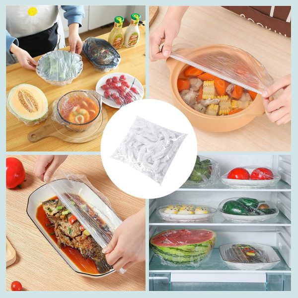 100pcs Disposable Food Cover Kithchen Refrigerator Fruit Food Stretch Leftovers Protection Flim Dustproof Bowls Cups Caps Bag