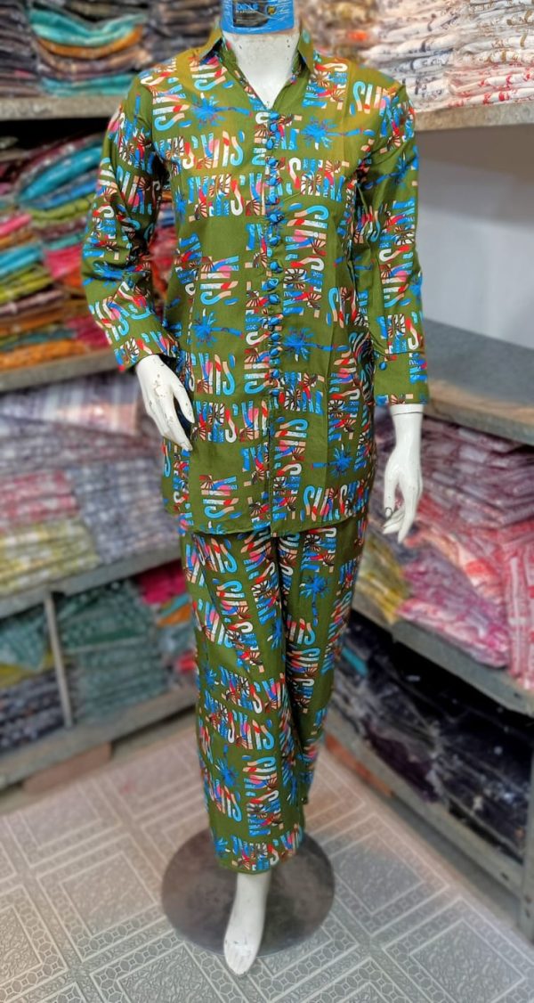 2 Pcs Women’s Stitched Printed Shirt And Trouser