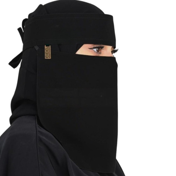 Chiffon Saudi Locket Niqab A1 Quality (black)(random Locket )