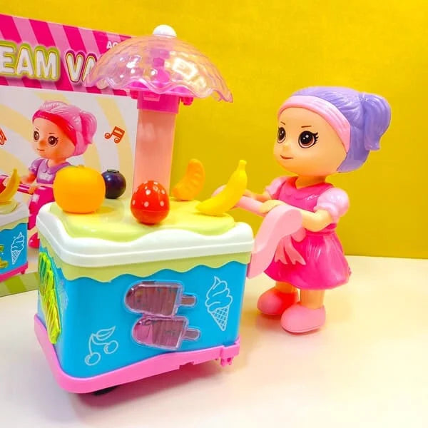 Cute Doll Ice Cream Cart With Music & Lights