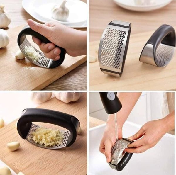 Garlic Press Rocker – Stainless Steel Garlic Press, Versatile Garlic Crusher, Easy To Use And Store Garlic Mincer