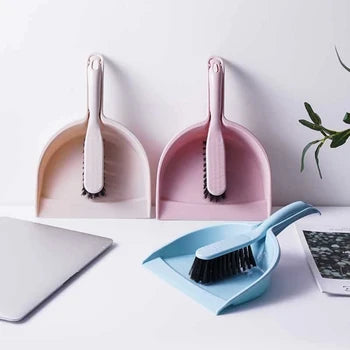 Large Broom And Dustpan Set For Home Mini Clean Brush With Dust Pans Hand Broom Brush Dust Pan Small Cleaning Brush ( Random Color )