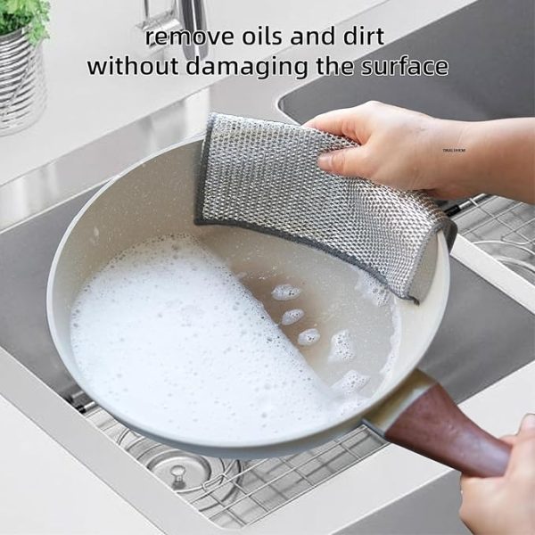 Pack Of 10 Dish Washing Cleaning Cloth | Wire Dish Washing Rugs For Kitchen Dishes