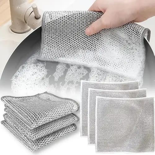 Pack Of 10 Dish Washing Cleaning Cloth | Wire Dish Washing Rugs For Kitchen Dishes