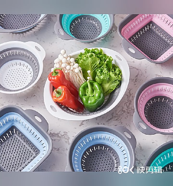 ( 1 Piece ) Plastic Kitchen Drain Basket Collapsible Fruit And Vegetable Baskets ( Random Color )