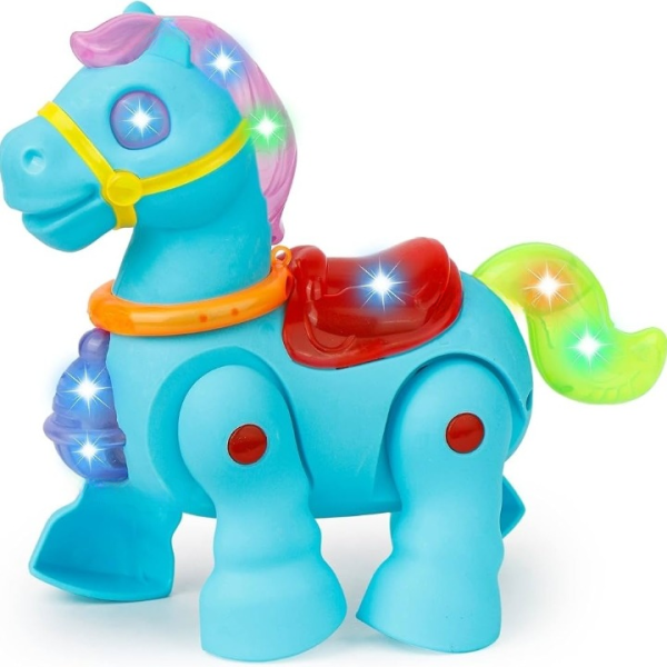 Walking Musical Pony Horse – Lights And Sounds – Interactive Kid Fun Toy (random Color)