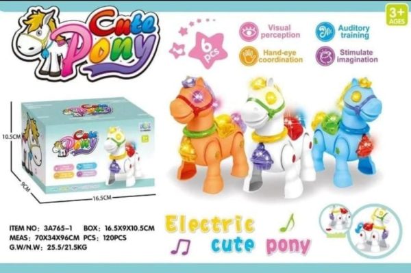 Walking Musical Pony Horse – Lights And Sounds – Interactive Kid Fun Toy (random Color)